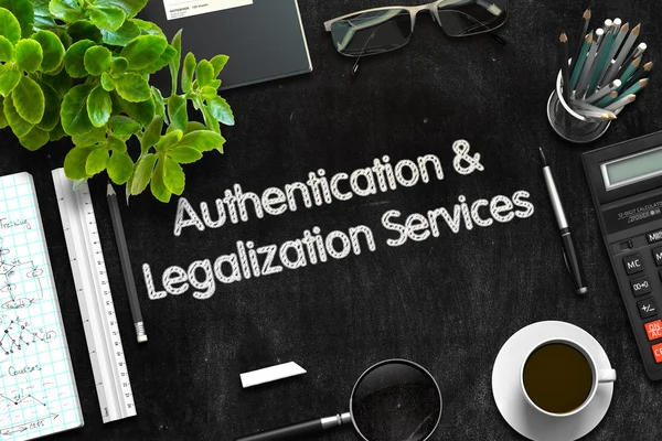 Authenticatie en legalisatie Services concept. 3D renderen. — Stockfoto