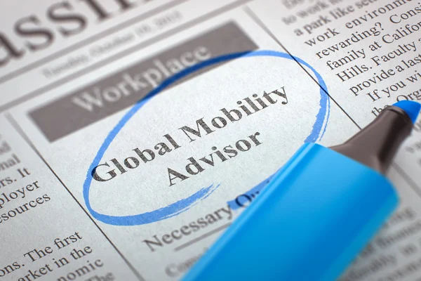 Adviseur Global Mobility Versterk ons Team. 3D-rendering. — Stockfoto