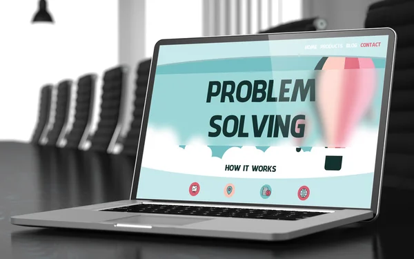 Problem Solving on Laptop in Meeting Room. — Stock Photo, Image