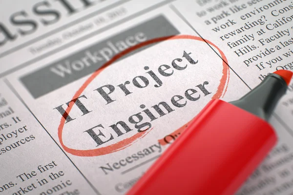 Wij verhuren IT project engineer. 3D-illustratie. — Stockfoto