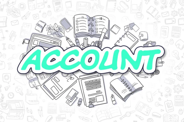 Account-cartoon groene inscriptie. Business concept. — Stockfoto