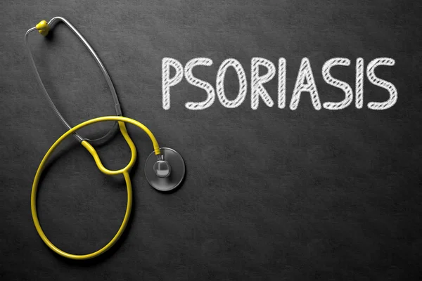 Psoriasis-text na Chalkboard. 3D ilustrace. — Stock fotografie