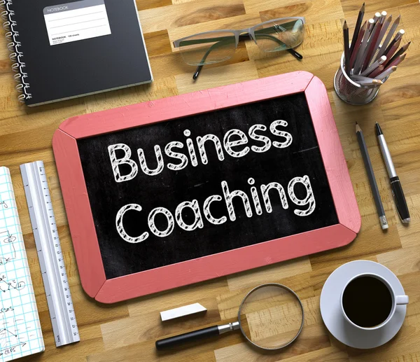 Business Coaching - Texto em Chalkboard pequeno. Ilustração 3D . — Fotografia de Stock
