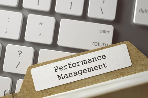 Sortuj kartę indeksu z napisem Performance Management. — Zdjęcie stockowe