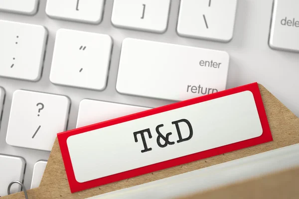 Folder Index with T and D. 3D. — Stock Photo, Image
