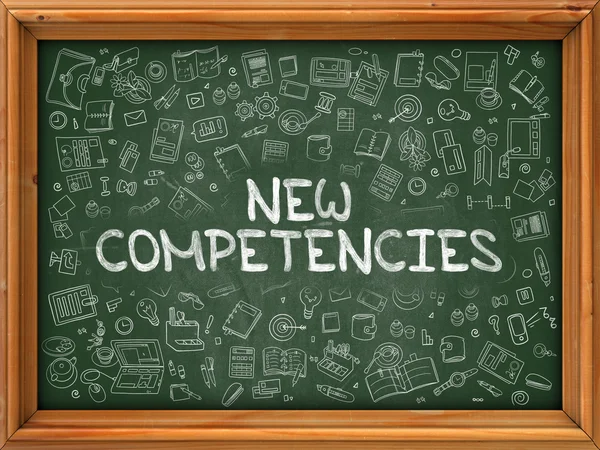 New Competencies - Hand Drawn on Green Chalkboard. — Stock Photo, Image