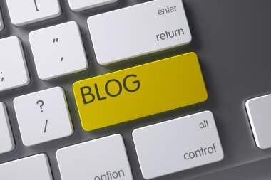 Blog Klavye Closeup. 3d İllüstrasyon.