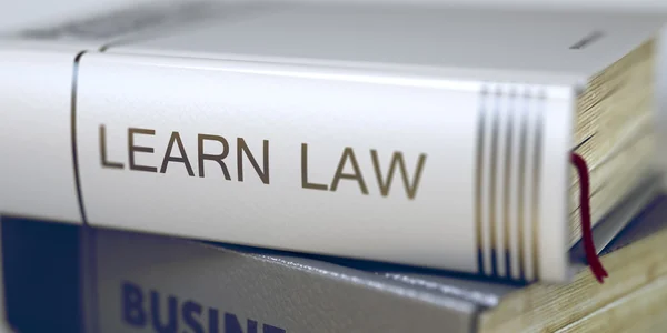 Leer Law-Business boektitel. 3D-illustratie. — Stockfoto