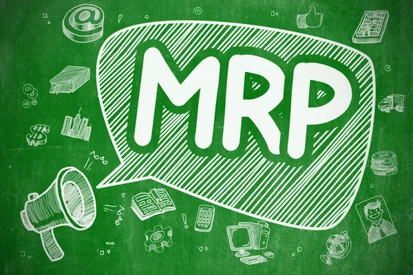 MRP - Hand Drawn Illustration on Green Chalkboard. — Stock Photo, Image