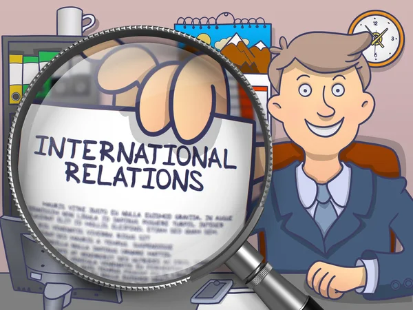 International Relations through Lens. Doodle Concept.