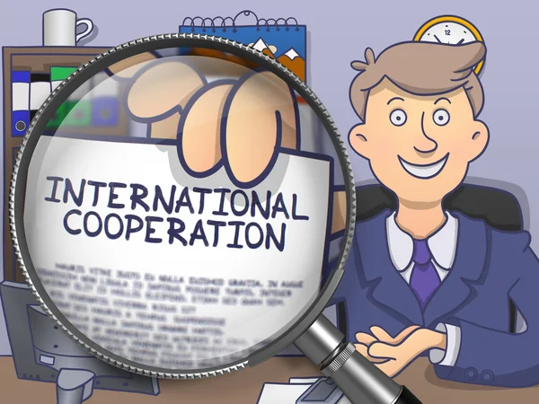 Mezinárodní spolupráce prostřednictvím programu Lupa. Návrh na Doodle. — Stock fotografie
