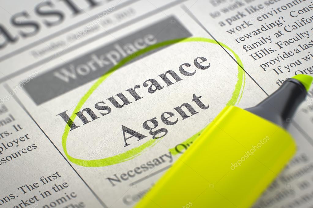 Insurance Agent Hiring Now. 3D Illustration.