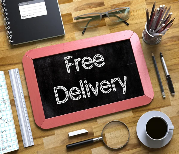 Small Chalkboard with Free Delivery. 3D. — Stock Photo, Image