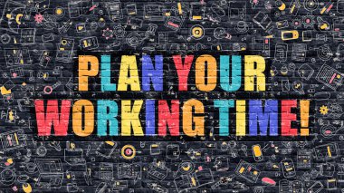 Doodle Tasarım Simgeleri ile Çalışma Zamanı Kavramınızı Planlayın.