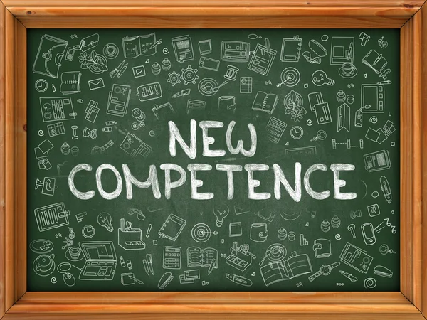 Hand Drawn New Competence on Green Chalkboard. — Stock Photo, Image