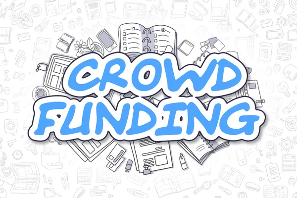Crowd finanszírozása-Cartoon kék szöveg. Üzleti koncepció. — Stock Fotó