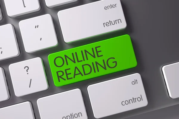 Teclado de lectura en línea verde en el teclado. 3D . — Foto de Stock