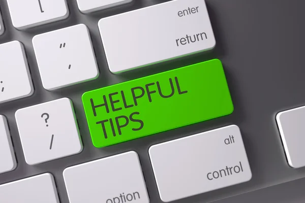 Helpful Tips CloseUp of Keyboard. 3D. — Stock Photo, Image