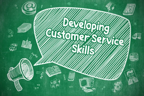 Rozvoj dovedností služby zákazníkům - obchodní koncept. — Stock fotografie