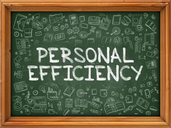 Personal Efficiency - Hand Drawn on Green Chalkboard. — Stock Photo, Image