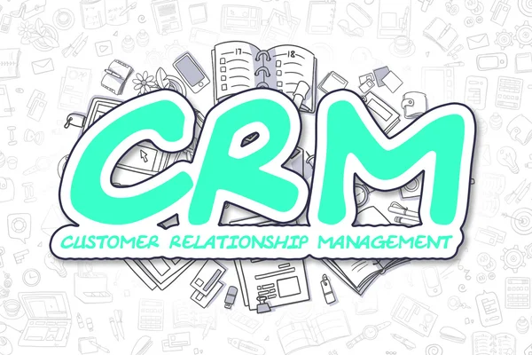 Crm - 漫画の緑の言葉。事業コンセプト. — ストック写真