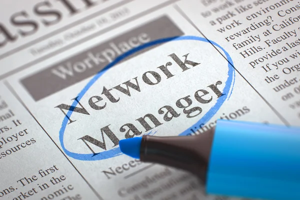 Network Manager Hiring Now. 3D. — Stock Photo, Image