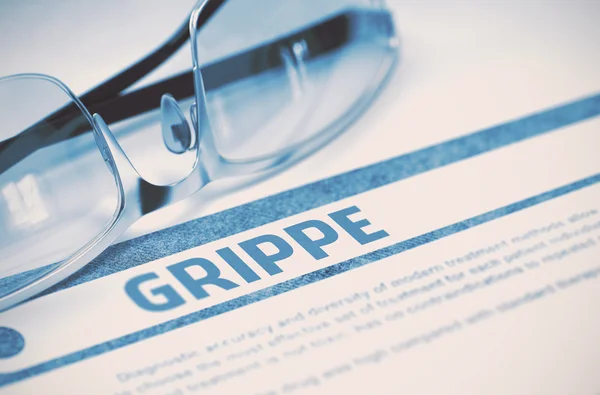 Diagnosi - Grippe. Concetto di medicina. Illustrazione 3D . — Foto Stock