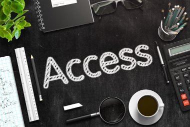 Erişim El Yazısı Black Chalkboard üzerinde. 3d Rendering.