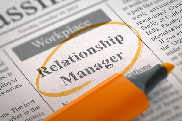 Job Opening Relationship Manager. 3D. — Stock Photo, Image