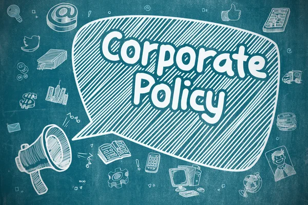 Corporate Policy - Doodle Illustration on Blue Chalkboard. — Stock Photo, Image