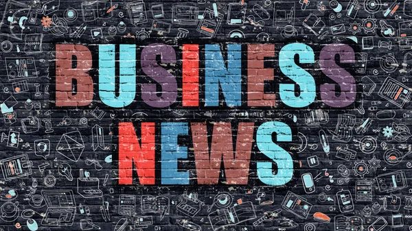 Business News Concept med Doodle Design Icons . – stockfoto