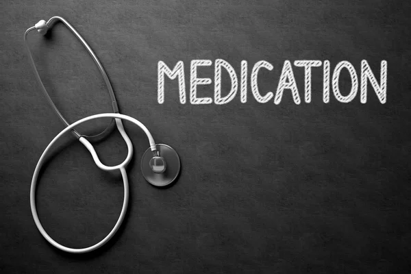 Medication Handwritten on Chalkboard. 3D Illustration. — Stock Photo, Image