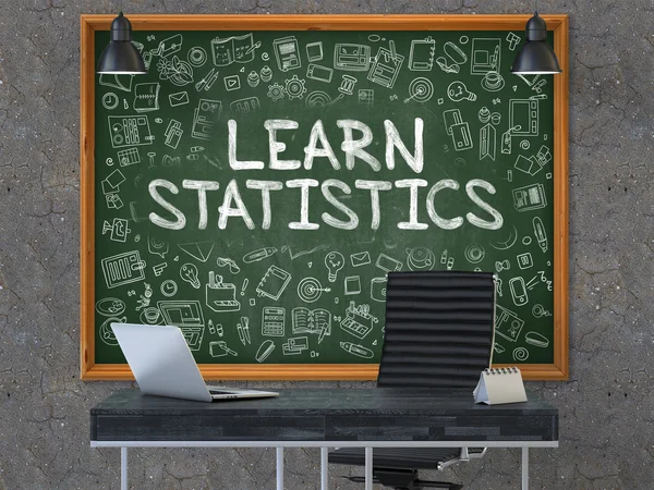 Läs statistik om Chalkboard på kontoret. 3d. — Stockfoto