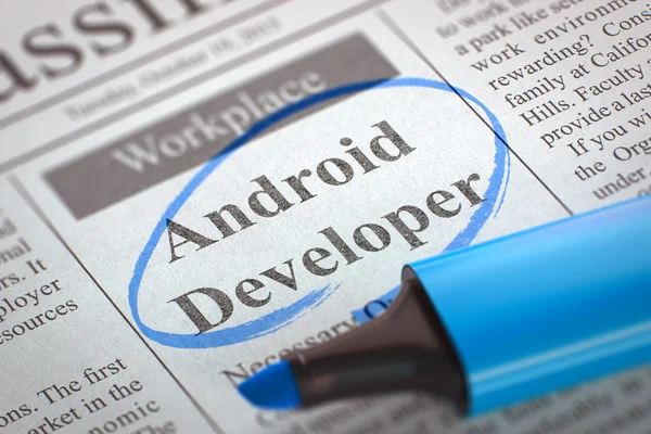 Nu anställer Android Developer. 3d. — Stockfoto