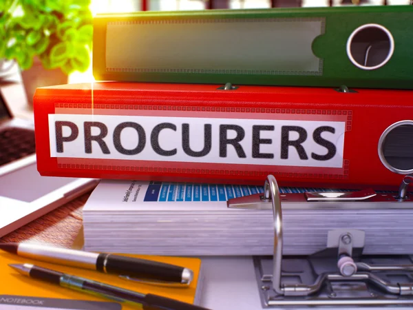 Procurers on Red Office Folder. Imagem tonificada. 3D . — Fotografia de Stock