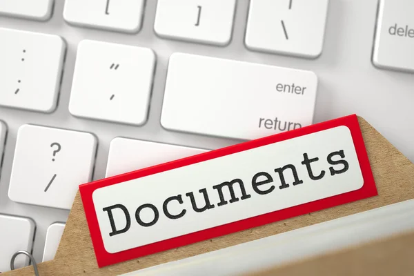 Registrazione cartella con documenti. 3D . — Foto Stock