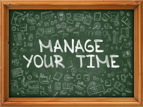 Hand Drawn Manage Your Time on Green Chalkboard. — Stock Photo, Image