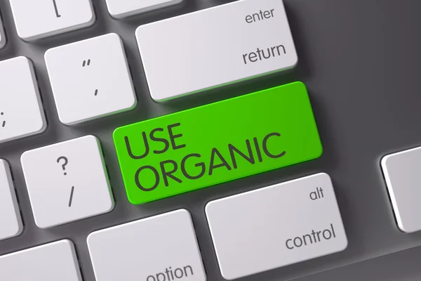 Use Organic - Green Button. 3D Render. — Stock Photo, Image