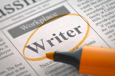Writer Job Vacancy. 3D.
