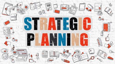 Çok Renkli Stratejik Planlama. Doodle Tasarım.
