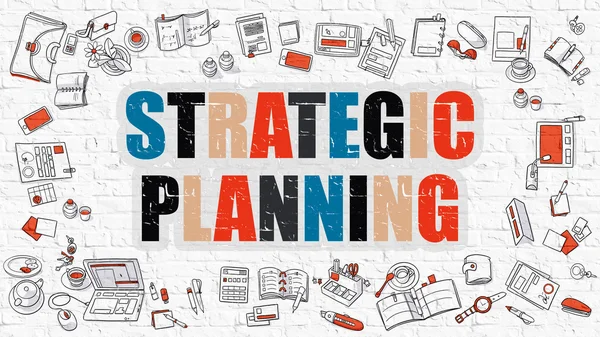 Planejamento Estratégico em Multicolor. Design de doodle . — Fotografia de Stock