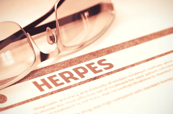 Diagnose-herpes. Geneeskunde concept. 3D-illustratie. — Stockfoto