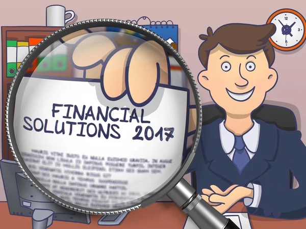 Financial Solutions 2017 through Lens. Doodle Design. — Stock Photo, Image