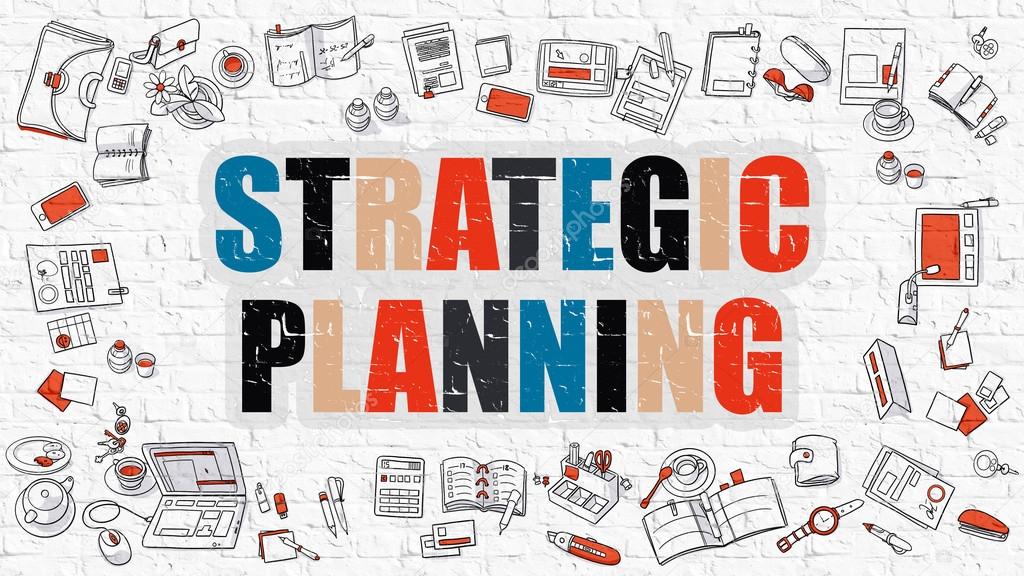 Strategic Planning in Multicolor. Doodle Design.