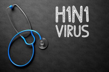 H1n1 - Tebeşir Tahtası üzerine Metin. 3d İllüstrasyon.