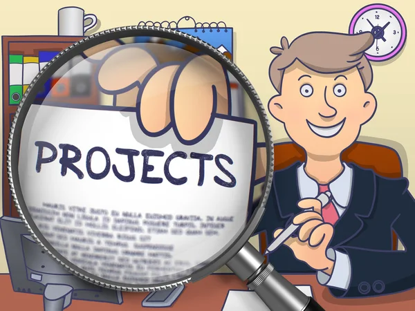 Projects through Magnifier. Doodle Style. — Stockfoto