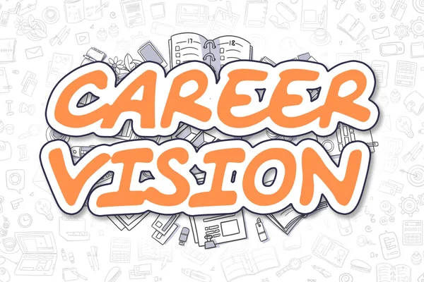 Wizja kariery-Cartoon Orange Word. Koncepcja biznesowa. — Zdjęcie stockowe