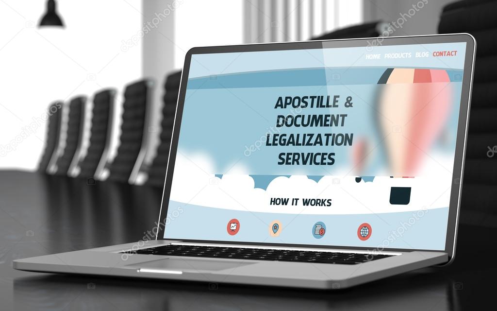 Apostille and Document Legalization Services Concept. 3D.