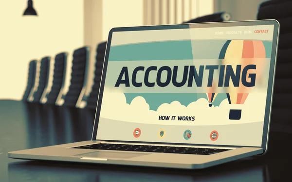 Accounting Concept op Laptop scherm. 3D. — Stockfoto