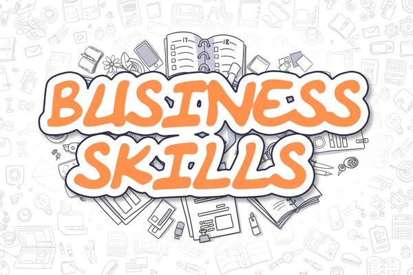 Business Skills - Cartoon Orange Word. Business Concept. — Stock Photo, Image